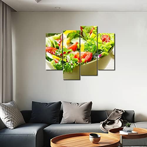 Šarena razna salata u bijeloj zdjeli zidna slika slika slika Natisak na platnu za hranu za ukrašavanje uređenja kuće poklon