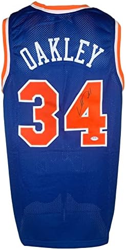 Charles Oakley Autographed potpisao Jersey NBA New York Knicks PSA Coa Rockets