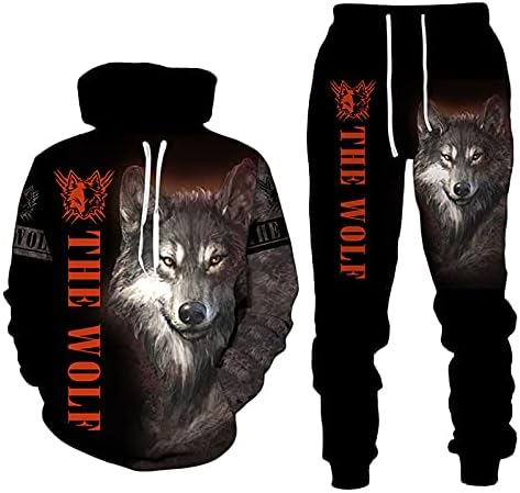 Jesen 3d The Wolf Tiskani muški džemper s kapuljačom Set muške sportske odjeće za mušku odjeću s dugim rukavima