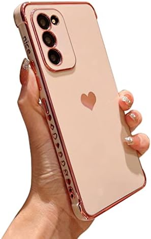 Phylla Samsung Galaxy S20 Fe 5G Telefonska futrola, luksuzno zlatno oblaganje Slatka ljubavne strane Srčana strana mala uzorka Telefon