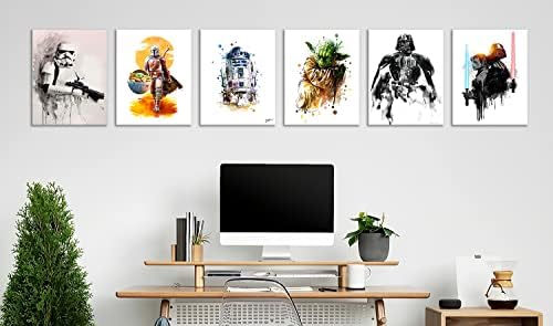 Star Wars Poster akvarelni akvarelni otisci dječje sobe dekor TV serija Poster Darth Maul Darth Siddious Poster Set od 6 8 x 10 inča