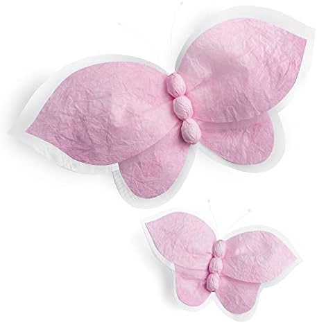 Duge i ljiljani ružičasti dekor leptira - 2 -PC veliki ukrasi leptira, zidni dekor leptira za dječju vrtiću, dječju sobu, igraonice,
