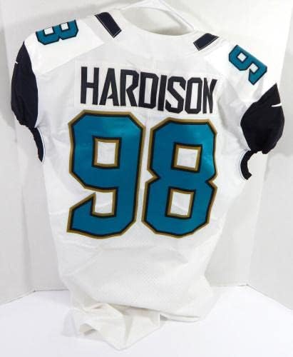 2017 Jacksonville Jaguars Marcus Hardison 98 Igra izdana White Jersey 44 051 - Nepotpisana NFL igra korištena dresova