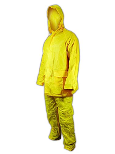 Magid 4521S Rainmaster Ekonomični vinil 3 komada kišnog odijela s jaknom s patentnim zatvaračem i elastičnim strukom, mali, žuto