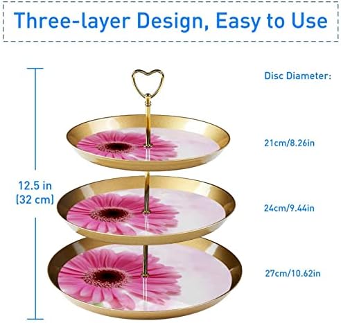 Pink Daisy Cupcake Stalk/držač plastični desert stalak za tortu stalak za tortu 3 sloja za posluživanje stalak zaslon stalak za višekratnu