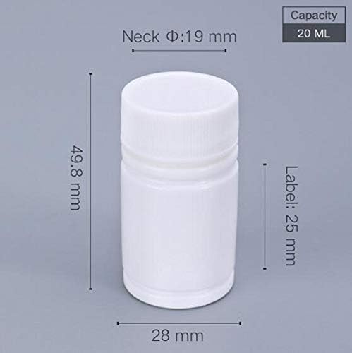 100pcs prazan prijenosni plastični prah lijek Tableta Tableta boca spremnik držač poklopac Bijela
