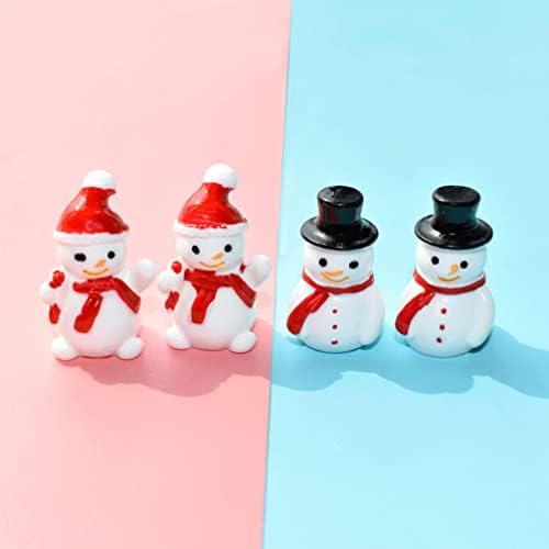 ToddMomy 10pcs božićni mikro pejzažni ukras, božićna mini smola snjegovićne figurice s gornjim šeširom za božićne kućne zabave dekor,