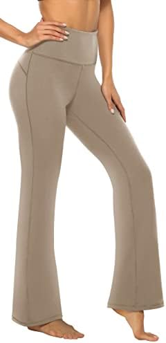 Ženske joga hlače s džepovima, joga hlače za vježbanje visokog struka, rastezljive hlače s 4 trake za kontrolu trbuha