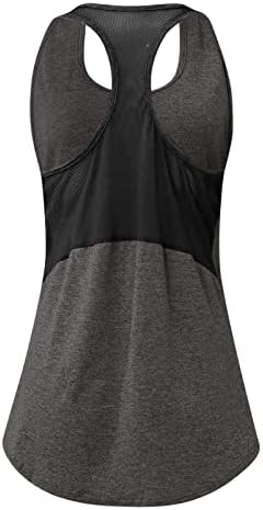 Fulilyeo vrhovi tenkova za žene bez joga košulje plus veličine prozračne mrežice Racerback Atletske košulje Aktivna odjeća za teretanu