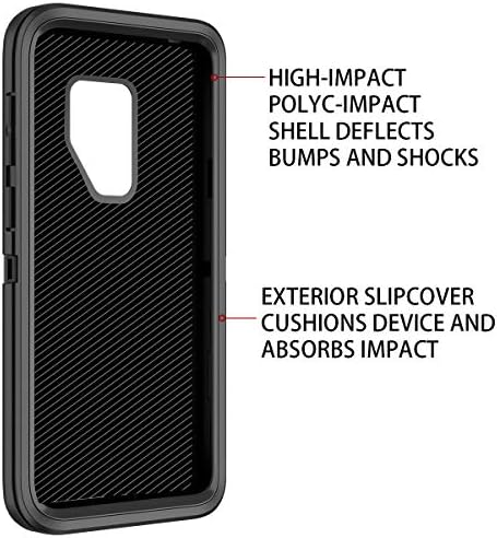 I-Honva za Galaxy S9 Plus, šokolaska prašina/kapljica dokaza 3-sloj zaštita od cijelog tijela [bez zaštitnog zaslona] Robusna teška