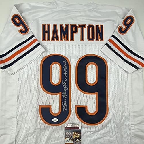 Autografirani/potpisani Dan Hampton Hof 2002 Chicago White nogometni dres JSA CoA