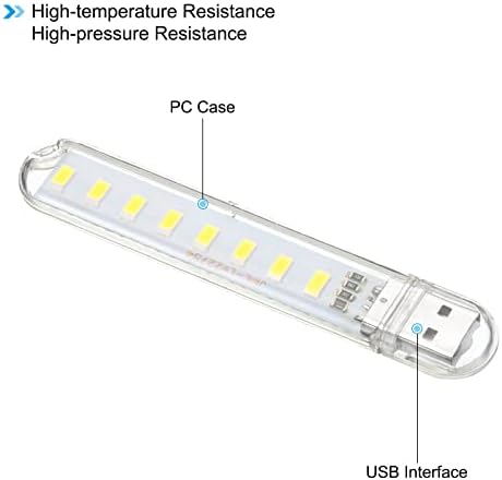 Noćno svjetlo, 6 pakiranja, prijenosna plug-in Mini LED svjetiljka sa štapićem s 3 perle i 8 perli za uređenje doma, čitanje, spavanje,