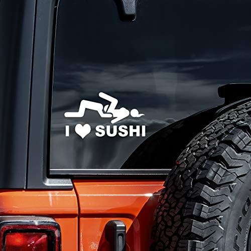 Obožavam sushi smiješan jdm dekal vinil naljepnica automatsko laptop kamiona za automobile | Bijela | 6 x 3