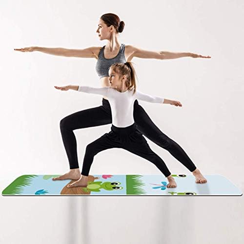 Debela Protuklizna prostirka za vježbanje i fitness 1/4 s printom žabe za jogu, pilates i podnu kondiciju
