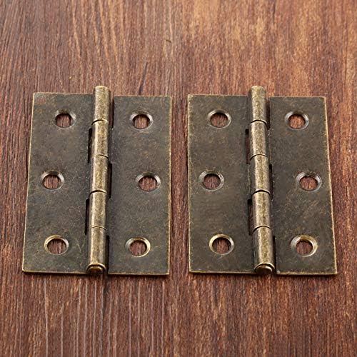 2pcs nakit drvene kutije ukrasne šarke antikne brončane kuhinjske ormariće vrata šarke namještaja hardver 65 * 40 mm s vijcima