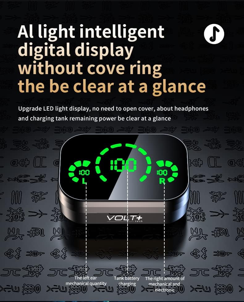 Volt Plus Tech Wireless v5.3 LED pro-uši kompatibilni s vašim T-Mobile Revvl IPX3 Bluetooth Water & Zup Proof/Buim smanjenje i Quad