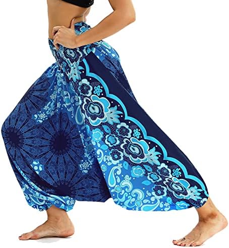 Borberose ženska labava vrećasta ciganska hipi boho joga hlače Bohemske plaže harem hlače kombinezone