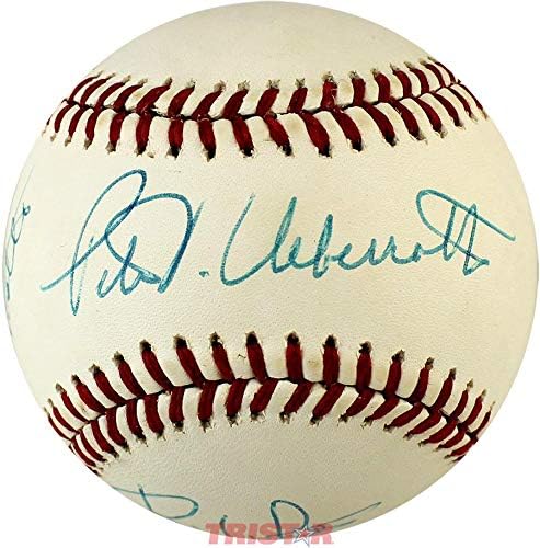 Pete Ueberroth, Bart Giamatti i Bill White Autografirani bejzbol PSA/DNA ocjena 8.5 - Autografirani bejzbols
