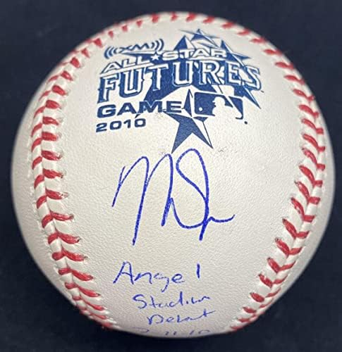 Mike Trout 1. utakmica na stadionu Angel potpisala je 2010 Future's Game Baseball MLB Holo - Autographed Baseballs