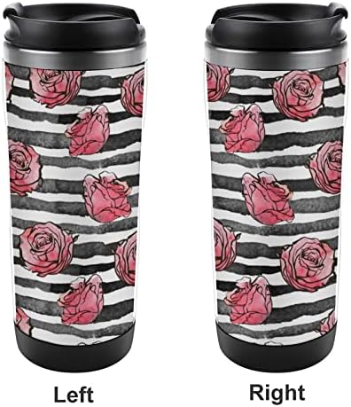 Prekrasne ruže cvjetovi putnička šalica izolirana od nehrđajućeg čelika Tumbler kava šalica dvostruka zidna boca za vodu za unutarnje