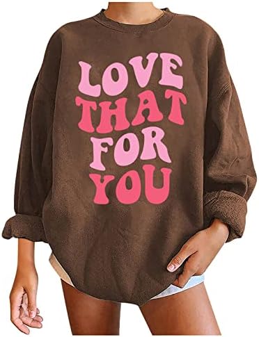 Jjhaevdy žene vole srčanu duksericu grafički puloveri ljubavi srce pismo tiskanje dukserice casual vrhovi pulover