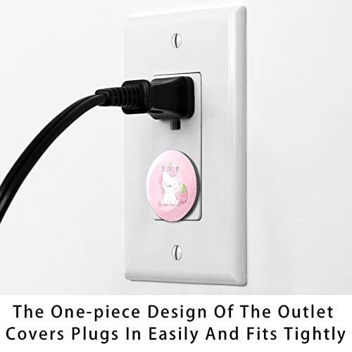 Outlet utikači pokriva 24 pakiranja, Pink Unicorn Utip zaštitnik, okrugli plastični utikači s dvokatnicom za električne utičnice, električna