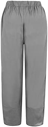 Povremene Capri hlače za žene plus veličine pamučne lanene pidžame hlače cvjetni tisak modni trening ošišane hlače s džepovima