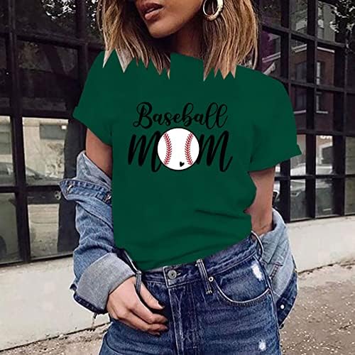 Baseball mama košulja žena mama Košulja kratki rukavi okrugli vrat pismo tiska