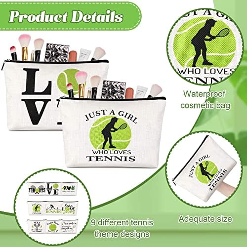 9 komada teniska poklon torba za žene teniske kozmetičke torbe za ljubitelje tenisa poklon za igrača teniska putna kozmetička torba