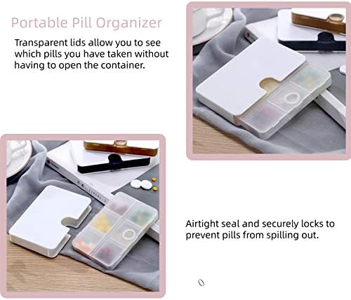 Prijenosni organizator tableta, putna torbica za tablete sa 6 odjeljaka za novčanik ili džep - mala kutija za doziranje tableta, držač