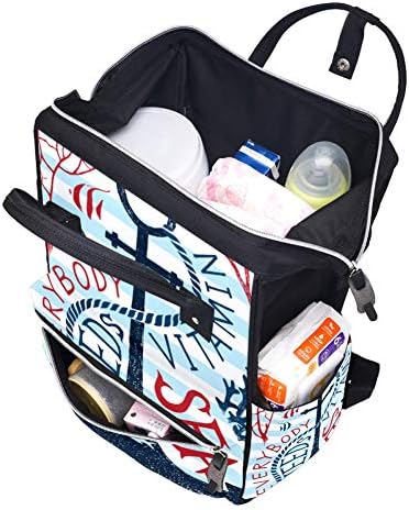 Morsko sidro s ljetnim citatima pelene torbe torbe mumija ruksak veliki kapacitet pelena vrećica za njegu putničke torba za njegu bebe