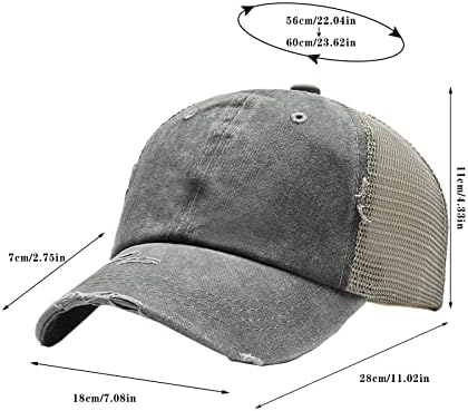 Pohabana bejzbolska kapa za muškarce i žene, modna bejzbolska kapa s vizirom, klasični niskoprofilni mrežasti stražnji šešir za kamionete