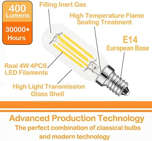 LED svjetiljka od 4 vata dnevne svjetlosti od 6000 K ekvivalent 40 vata 400 lm, Europska baza od 96 98 prozirna staklena cijevna Svjetiljka
