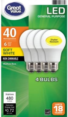 Visokokvalitetna LED svjetiljka, 6 vata 919 Svjetiljka opće namjene sa srednjom bazom 926, neregulirajuća, nježno bijela, 12 kom.