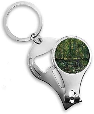 Drveni šumski cvjetni pejzaž ilustracija noktiju za nokat ring ključ lanaca otvarač bočice