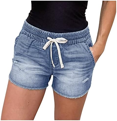 Ženske jeanske kratke hlače od 4 inča rastezljivo rastrgana nevolje Bermuda kratke hlače Zip Up Vintage traper jean kratke hlače s