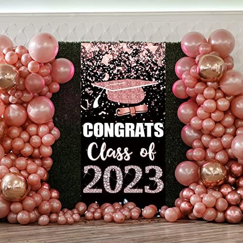 TRGOWAUL 2023 Klasa ukrasa za diplomiranje ružičastog zlata od 2023, ružičaste čestitke za natpis na vratima fakulteta/srednjoškolski