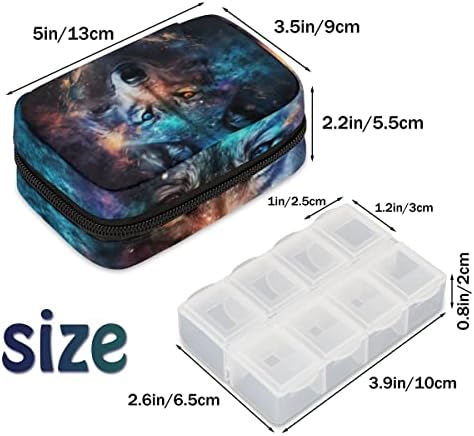 Galaxy Wolf Plupci Organizator, kutija za tablete 7 dana prijenosna Tjedna kompaktna vreća za tablete za držač dodataka vitaminu