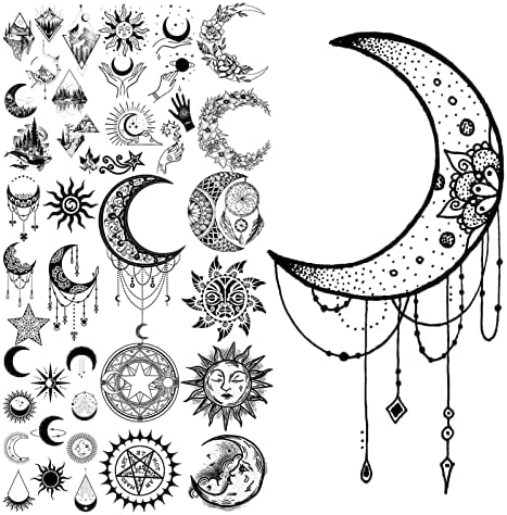 Fasna privremene tetovaže 3d Mjesec privremene tetovaže za odrasle planine Sunčeve klastere hvatač snova snova Tatoos privjesak naljepnica