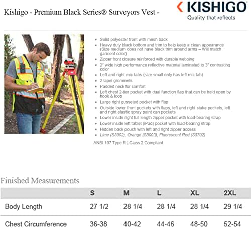 ML Kishigo S5002-5003 Premium Black Series® geodet prsluka