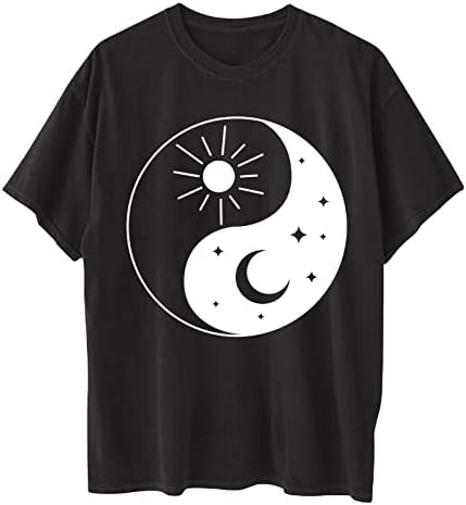 Žene Prevelike tunike Zvijezde i Moon Tai Chi grafički kratki rukavi plus veličine majice majice majice dukserice