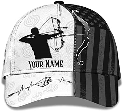 Unisex prilagođeni šešir za bejzbol sa strelicom American Flag Graphic 3d Summer Tata Cap s streličarstvom čovjeka dječaka pomoću složenog