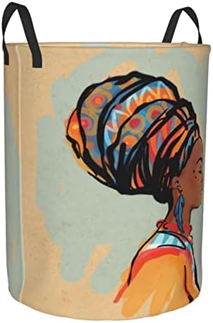 Afrička ženska okrugla košara za rublje Afrička crnkinja košara za pohranu igračaka organizator odjeće za dom kupaonica Spavaća soba