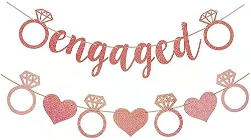 Zaručeni ukrasi za zabave vjenčanice Bachelorette natpisni natpis Rose Diamond Ring za angažiranu godišnjicu vjenčanja Valentinovo