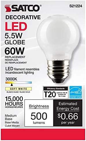 LED svjetiljka od 5,5 vata, 3000 K, životni vijek 15000 sati, Podesiva svjetlina
