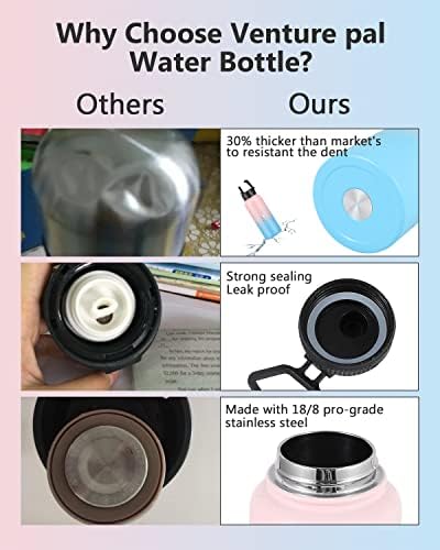 Izolirana boca s vodom sa slamnastim poklopcem, 32oz vakuum od nehrđajućeg čelika Izolirana sportska boca vode, dvostruki zid BPA bez