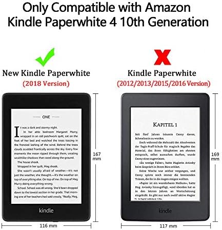 Caszone Flip futrola za Kindle Paperwhite 2018 10. generacija s držačem za ruke, ultra tankim tankim PC kožnim kožnim udarnim udarnim