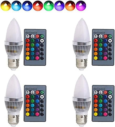 3-vatna LED svjetiljka s daljinskim upravljačem za promjenu boje žarulje s daljinskim upravljačem, baza od 926 boja, 4 načina rada,