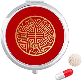 Zlatna okrugla porculanska Futrola za tablete s dobrim uzorkom džepna kutija za pohranu lijekova spremnik za doziranje