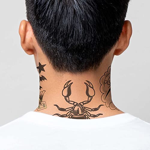 FashionTats Celebrity Lil reper privremene tetovaže | Uključuje lice, vrat i ruke | Realno | Koža sigurno | Napravljeno u SAD -u |